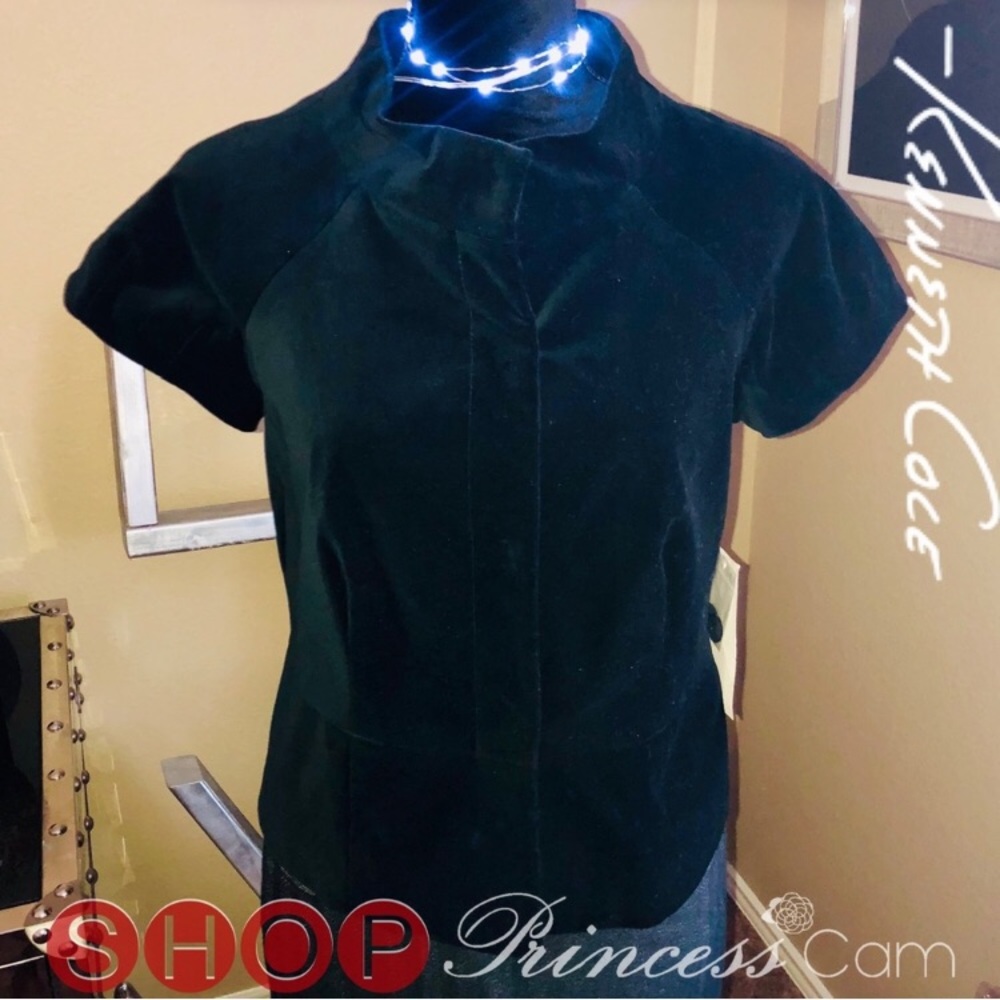 🆕KENNETH COLE Midnight Black Velvet Mock Blazer - Picture 2 of 8
